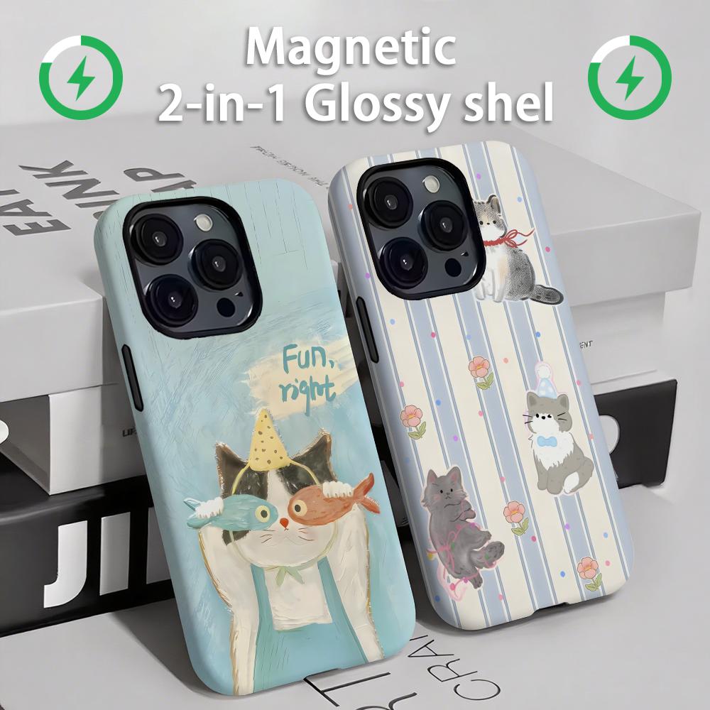 Apple Iphone 15 Pro Max - Cute cats and dogs Phone Case