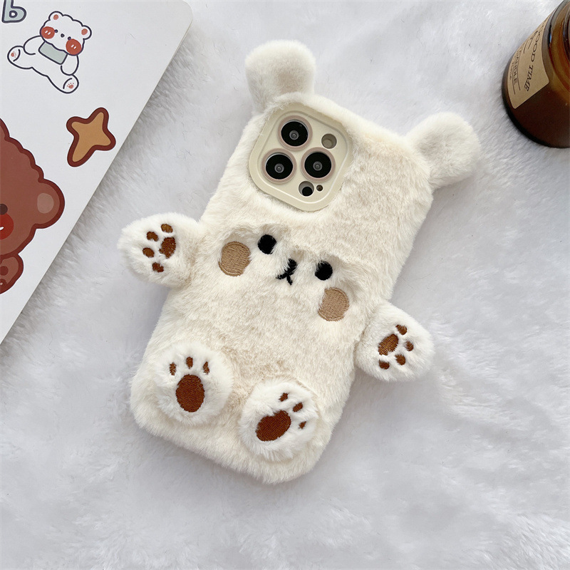 Korean 3D Cartoon Bear Fluffy  - Apple Iphone 15 Pro Max ulasan dan harga