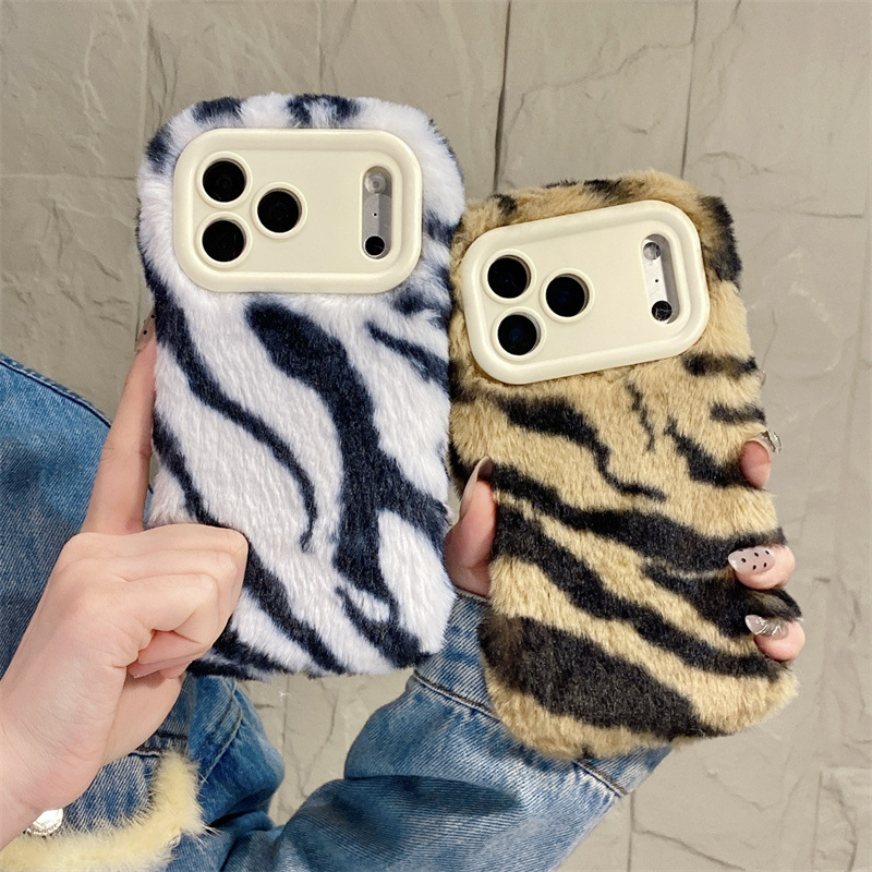 Luxury Zebra Pattern Fluffy Pl - Apple Iphone 15 Pro Max ulasan dan harga