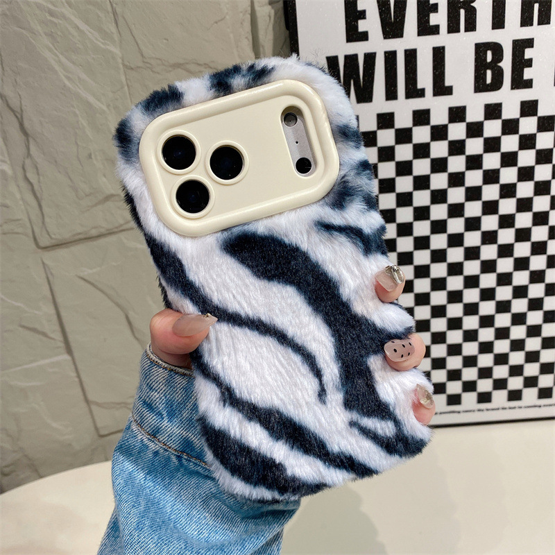 Luxury Zebra Pattern Fluffy Pl - Apple Iphone 15 Pro Max ulasan dan harga