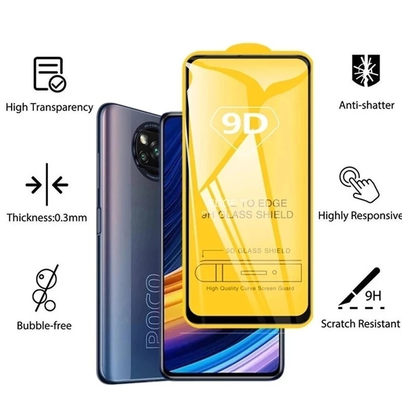 3Pcs 9D Full Cover Screen Prot - Realme Gt 6 ulasan dan harga
