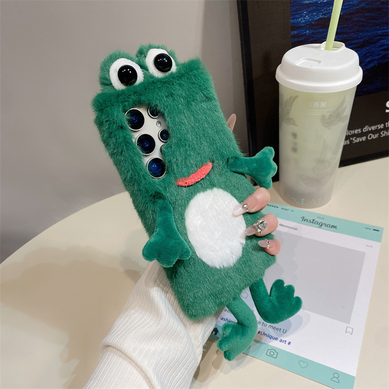 Plush Frog Phone Case, Cute Gr - Samsung Galaxy S24 ulasan dan harga