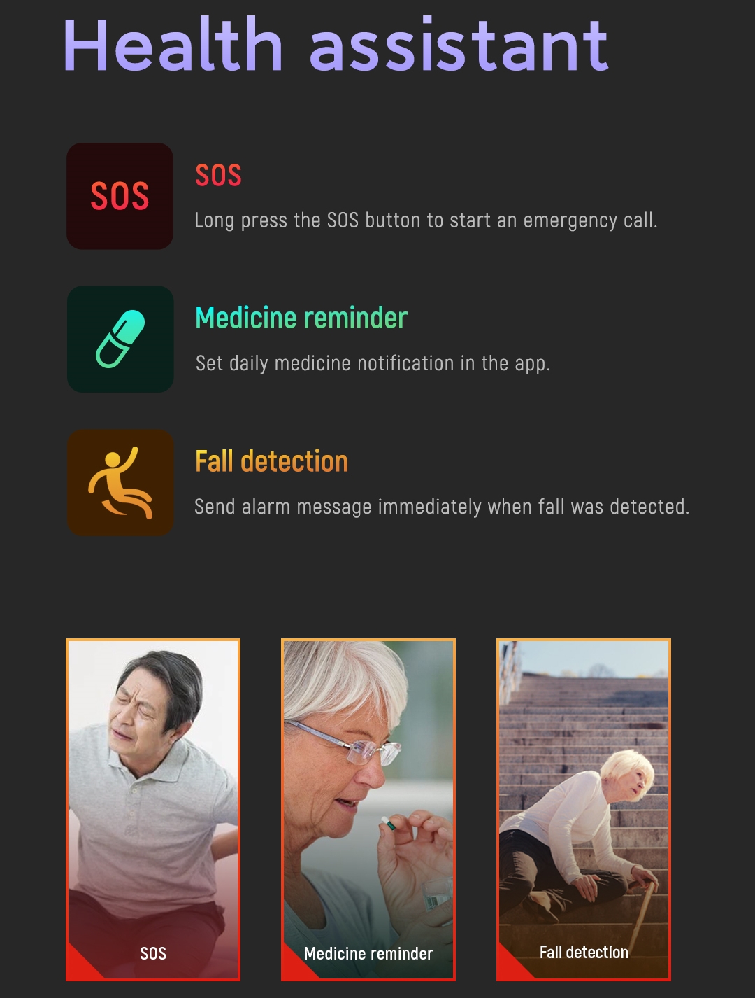 Fall Detection Smart Watch For - Fall Detection Watch ulasan dan harga